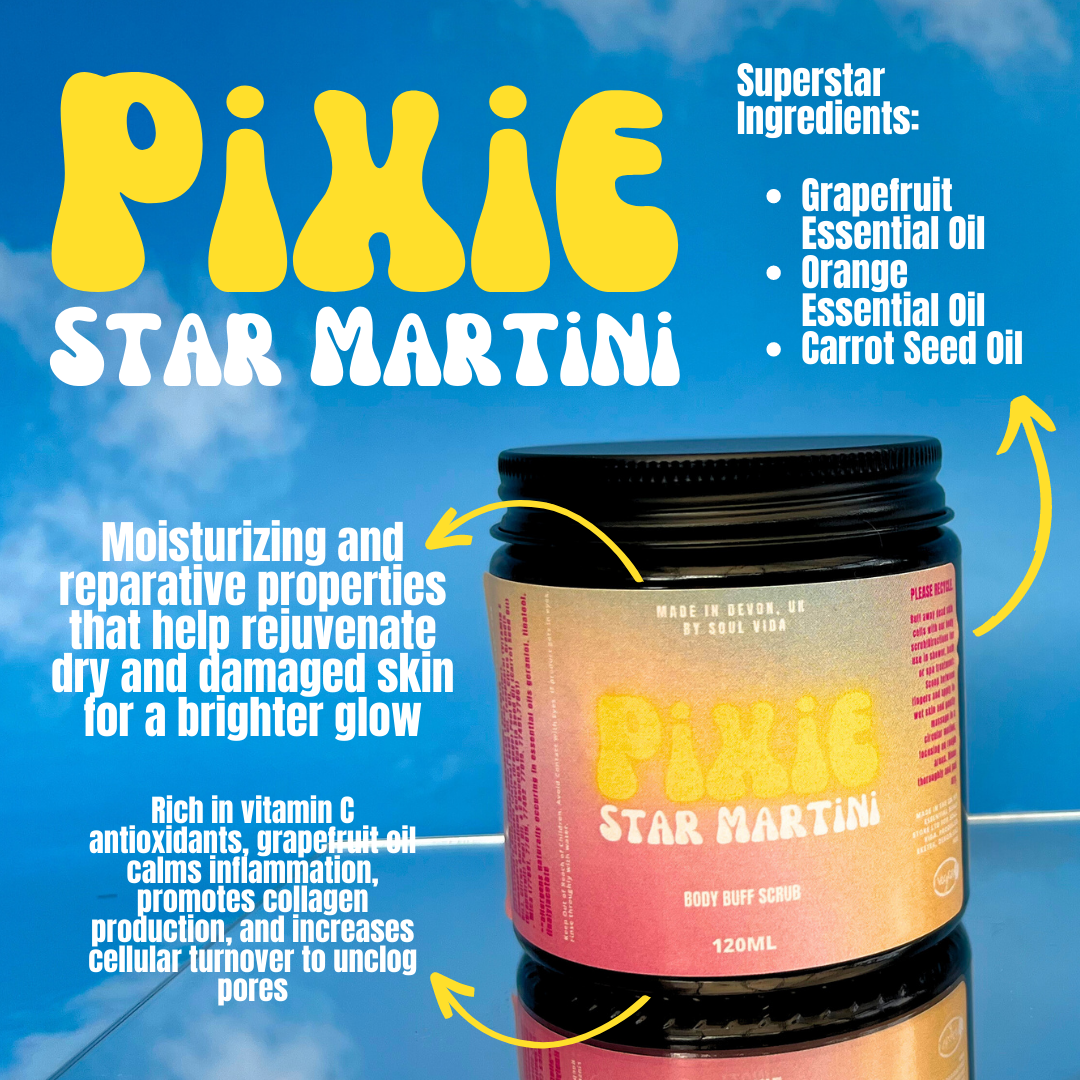 Pixie Star Martini Body Buff Shower Foam Shaving Scrub - 120ml