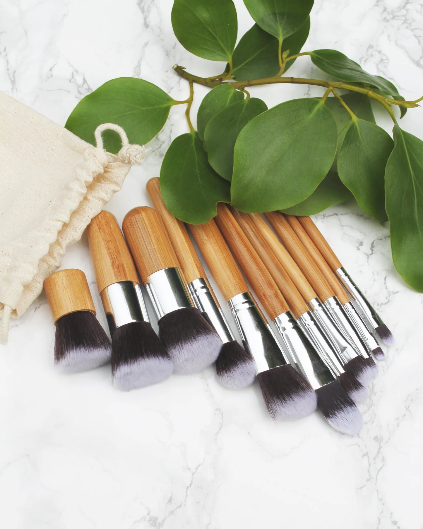 Bamboo Makeup Brush Set - 11p/cs